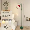 Luminária de Piso Flor Vermelha Pequena para Sala de Estar ao Lado do Sofá, Luz de Ambiente de Quarto de Alto Padrão, Estudo Dopamina, Presente para Quarto de Crianças