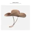 Sombrero de Pescador con Cordón Grueso para Niños, Sombrero de Verano para Exteriores, Montañismo, Pesca, Protector Solar, Sombrero de Vaquero Occidental para Hombres