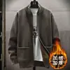 2026 Novo Suéter de Tricô Transfronteiriço Jaqueta Casual Masculina Cardigã Suéter de Tricô Solto com Gola Alta Forrado com Fleece