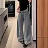 Jeans de mujer estilo retro americano con bordado de letras curvas, nuevos pantalones casuales de otoño de corte holgado, de pierna ancha, modernos