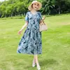 Vestido de Algodón y Seda de Alta Gama para Madres de Mediana Edad y Mayores, Lujoso y Sofisticado, Nuevo Vestido Floral de Verano 2026