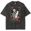 Playeras Y2K Anime Lavadas para Hombre Playeras Cortas para Mujer Adulta