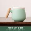 Caneca de Escritório Desenho Estilo Japonês Cabo de Madeira Cerâmica com Tampa Separação de Água e Chá Xícara de Chá Fofa Fofa Fofa Copo de Água