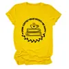 Beba Café Leia amazon Wish Site Independente Europeu e Americano Confortável e Versátil Camiseta Feminina de Gola Redonda e Manga Curta