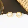 Aretes Redondos de Piedra Ojo de Gato Plata de Ley 925 Aguja Exquisitos Nicho Modernos Aretes Pequeños Simples para Mujer