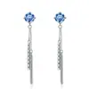 Pendientes Europeos y Americanos Más Vendidos Pendientes de Plata de Ley S925 Joyería de Moda de Gama Alta Pendientes con Borlas de Moissanita Venta al por Mayor Transfronteriza