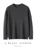 Outono e Inverno Novo Gola Redonda 100% Caxemira Pura Tricô Masculino Espesso Quente Casual Tricô Cor Lisa Manga Longa Pulôver