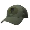 Boné de Baseball Tático Camuflado Caveira Protetor Solar para Exterior Boné Protetor Solar Fã Militar Velcro Malha Boné Bordado