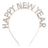 Feliz Año Nuevo transfronterizo letras de diamantes de imitación FELIZ AÑO NUEVO diadema accesorios para el cabello moda diadema fabricantes mayoreo