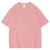 Camiseta de Manga Corta Gruesa Estilo Japonés de Algodón Puro 260g para Hombres y Mujeres, Corte Holgado, Color Sólido de Verano, Manga Media, Camiseta Básica Casual Simple