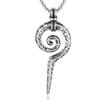 Pingente Vintage de Aço Inoxidável Pergaminho Cetro de Cobra Titânio Masculino Colar Personalidade Totem Cruz Fundida Colar Transfronteiriço Europeu e Americano