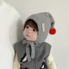 Gorro Infantil Otoño e Invierno Cálido y Engrosado Estilo Coreano Lindo Gorro de Lana Puntiagudo para Niños y Niñas Gorro a Prueba de Viento con Protección para los Oídos