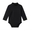 Enterizo de Terciopelo de Manga Larga Anticaída Transfronterizo, Mono de Cuello Alto, Traje para Gateo de Bebé, Body de Color Sólido para Recién Nacido al por Mayor