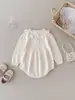 Body para Bebê Menina 100% Algodão Tricot Respirável Verão Estilo Fino Macacão de Bebê Estilo Coreano Body de Bebê Manga Longa