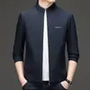 Jaqueta Simples com Gola Alta para Homens 2025, Novo Estilo Primavera e Outono, Versátil e Bonita, Jaqueta Casual para Homens Jovens e de Meia-Idade, Jaqueta Masculina Dropshipping