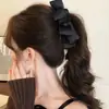 Pinza de plátano de tela simple y voluminosa, tamaño grande, para ir al trabajo, pinza de torsión, estilo suave y perezoso, accesorio para el cabello con cabeza de pinza vertical de acrílico
