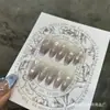 Shuibingyue Gradiente Madrepérola Fresco Alto Padrão Temperamento Super Brilho Unhas Postiças Falsas Usáveis Prontas Artificiais