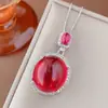 2024 Nueva Joyería Huabi Corindón Rojo Sangre de Paloma Simulada Espinela Azul Colgante Liso Retro Piedra Principal 18*20