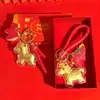 Pequeños Regalos para el Año del Caballo, Colgante Llavero Chapado en Oro, Decoración de Caja de Regalo, Colgante para Bolso, Regalo de Año Nuevo