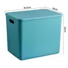Caja de almacenamiento de plástico color Morandi caja de almacenamiento para armario ropa interior pantimedias caja de almacenamiento para snacks juguetes con tapa caja de almacenamiento