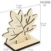 Log Folha de Bordo Abóbora Ornamento em Branco Ação de Graças Pintura Feita à Mão DIY Suporte de Decoração de Madeira Ornamento Estilo Pastoral