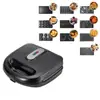 Máquina de Sándwiches Diez en Uno Transfronteriza Estándar de EE. UU. 110V Placas Intercambiables Máquina para Waffles Máquina para Donas Máquina para Pasteles Desayuno