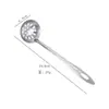 Cuchara de Acero Inoxidable para Olla Caliente para Hogar Mango Largo Cuchara para Sopa Colador Traje 201 Cuchara Profundizada Engrosada para Colgar en la Pared