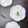 Prato de Cerâmica Prato Frio Branco Puro Renda Criativo Prato de Sopa Branco Doméstico Prato Fundo Formato Especial Louça Prato de Servir Hotel