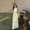 Vestido de Diseñador Ls Estilo Minimalista de Gama Alta para Mujer, Nuevo Vestido Largo Estilo Chaleco sin Mangas Ceñido a la Cintura para Primavera 30552