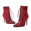 35-41 Botas de Cuero para Mujer de Otoño e Invierno, Botines de Punta Baja, Ligeros, Antideslizantes, Botas para Mujer de Talla Grande Transfronterizas, Botas Martin de Tacón Alto para Mujer