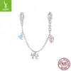 Yinziyun Corazón Rosa Niña de Ballet Accesorios de Cuentas DIY Encanto Colgante Dulce de Lazo de Plata S925