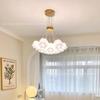 Lirio Blanco Estilo Crema Francesa Lámparas de Flor para Dormitorio Principal Lámpara de Techo Sencilla Moderna para Sala de Estar Lámparas para Habitación Dormitorio