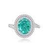 Anillo de Plata S925 Baphne Jewelry Más Vendido con Gema Imitación Esmeralda para Mujer Anillo de Diamante de Alto Carbono Paraibaho