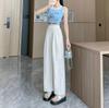 Pantalones Yamamoto de seda suave y de secado rápido para mujer, ligeros, de cintura alta, rectos, informales, de verano 2024, estilo relajado