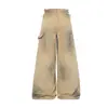 Jia Yi Ku 2026 Estilo Nuevo Estilo Páramo Retro Americano Teñido Sucio Lavado Pantalones de Pierna Ancha Pierna Recta Pantalones de Leñador con Salpicaduras de Tinta