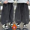 Jeans de Invierno para Niños con Forro de Borrego Expuesto, Pantalones Anchos Forrados de Borrego Estilo Coreano para Niños, Pantalones Elegantes para Niños Pequeños