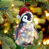 Amazon Nuevo 2026 Navidad Colgante Acrílico Animal Sombrero de Navidad Transfronterizo Decoración Árbol de Navidad Colgante Venta al por Mayor