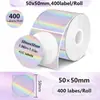 Novo Papel Térmico Laser de Ponto Holográfico Redondo Compatível com Phomemo M110 Papel de Etiqueta Térmica Prata 50mm