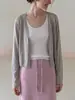 Cárdigan de Punto con Protección Solar Estilo Old Money para Mujer, Chal Delgado para Verano, para llevar sobre un vestido tipo camisola