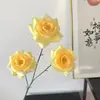 Venda Direta da Fábrica de Flores Artificiais para Casamento, Arranjos Florais Especiais para Casamento, Flores Artificiais Decorativas, Flores Artificiais Rosa Diamante de 3 Cabeças