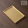 Hogar Simple Tejido de Bambú Imitación Bandeja Redonda de Almacenamiento Oficina Té de Preparación en Seco Gongfu Set de Té Accesorios Dao Bandeja de Bambú