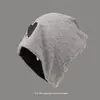 Gorro de punto para mujer con letras, gorro Baotou engrosado para primavera y otoño, cálido, resistente al viento, protección para las orejas, estilo coreano, gorro para el frío, gorro de lana, gorro de luna