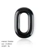 Pingente de Pedra Natural Anel O 25*40mm Escultura de Cristal e Jade Anel Oval com Furo Grande Acessórios de Joias para Colar