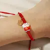 Pulsera de Cerámica Jingdezhen Cuerda para la Mano Cuerda Roja Pareja Hombres y Mujeres Tejida a Mano Simple Regalo para Chica Estudiante Suministro en Vivo