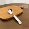 Colher de Aço Inoxidável 304 para Uso Doméstico, Colher Pequena para Crianças, Colher de Sopa, Colher Redonda de Cabo Curto para Bebês de Grau Alimentício