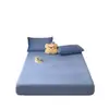 Capa de lençol de cama de veludo de leite espessado para inverno, peça única, adequada para dormitórios, conjunto de lençóis de microfibra, com forro de fleece, protetor de colchão e capa resistente à sujeira