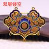 L60669 Cobre Hecho a Mano DIY Dos Tonos Azul Color Punto Jade Accesorios Básicos Adorno para el Cabello Material Hanfu 37*45mm