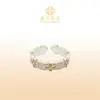 Anel Ajustável Flor de Lis Prata Pura 999 Novo Estilo Chinês Anel Aberto de Prata para Meninas Estilo Nacional Presente para Melhor Amiga