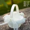 Suprimentos para Casamento Novo Cesta de Flores para Noiva Branco Estilo Ocidental Cesta para Flores de Daminha de Honra Madrinha Cesta de Flores de Mão para Casamento