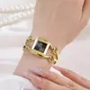 Pulsera Goldie de Lujo Sencillo con Toque de Alta Gama Reloj Cuadrado Pequeño Moda de Alto Valor Aleación Impermeable Reloj de Cuarzo para Mujer